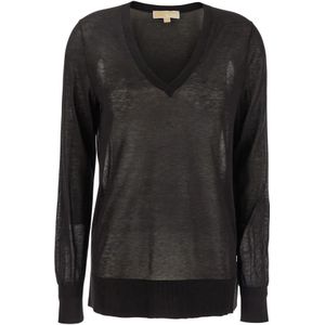 Michael Kors - V-hals - Sweater - Zwart - Katoen Zijde Mix