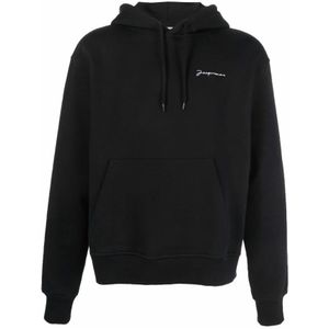 Jacquemus, Heren, Sweatshirts & Hoodies, Zwart, Maat: 2XS