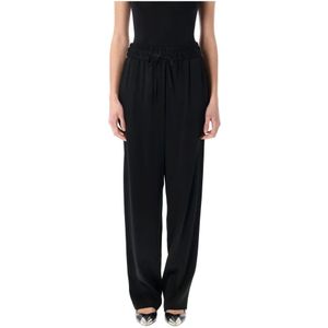 Isabel Marant, Dames, Broeken, Zwart, Maat: S Satijn,