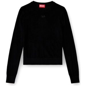 Diesel, Dames, Tops, Zwart, Maat: L Wol,