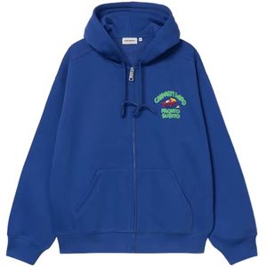 Carhartt Wip, Heren, Sweatshirts & Hoodies, Blauw, Maat: M Wol,