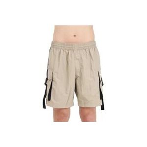 Nike Cargo Beachwear Shorts met zijzakken , Beige , Heren , Maat: S