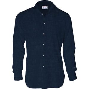 Saint Barth, Heren, Overhemden, Blauw, Maat: XL Linnen,