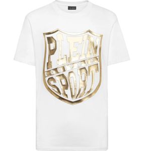 Plein Sport, Heren, Tops, Wit, Maat: S Katoen,