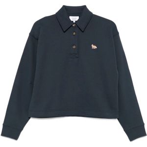 Maison Kitsuné, Dames, Tops, Blauw, Maat: L Zijde,