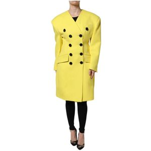 Dolce & Gabbana, Dames, Mantels, Geel, Maat: 2XS Zijde,