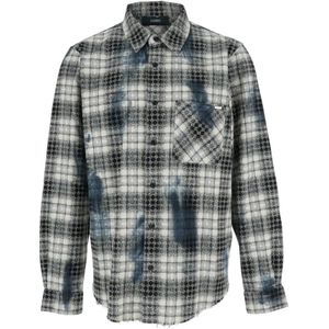 Amiri, Heren, Overhemden, Grijs, Maat: XL Flanel,