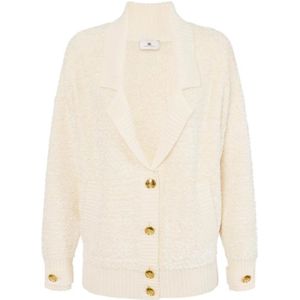 Elisabetta Franchi, Dames, Truien, Beige, Maat: S Katoen,