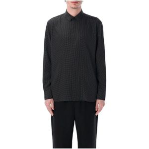 Saint Laurent, Heren, Overhemden, Zwart, Maat: XL Zijde,