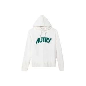 Autry Witte Jersey Texture Hoodie met Logo , White , Heren , Maat: S