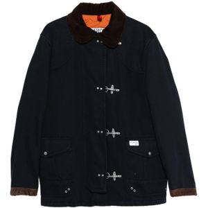 Fay, Heren, Jassen, Blauw, Maat: M Corduroy,