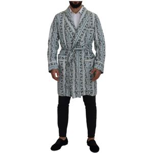 Dolce & Gabbana - Long Coat Robe - Blauw - Floral Print