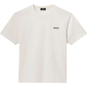 A.p.c., Heren, Tops, Wit, Maat: S Katoen,