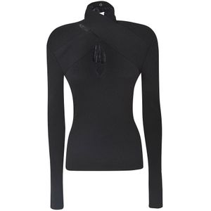 Msgm, Dames, Truien, Zwart, Maat: L Viscose,