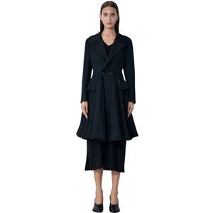 Yohji Yamamoto, Dames, Mantels, Zwart, Maat: M Wol,