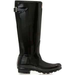 Hunter - Original Tall Adjustable Boot - Regenlaarzen - Zwart - Natuurlijk Rubber
