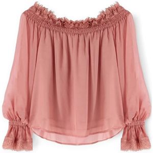 Motivi, Dames, Blouses & Shirts, Roze, Maat: XS Chiffon,