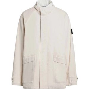 Stone Island, Heren, Jassen, Wit, Maat: M
