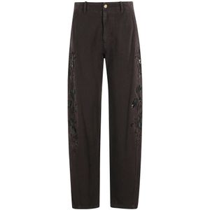 Ermanno Scervino, Dames, Broeken, Bruin, Maat: S Katoen,