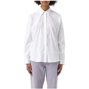 Brunello Cucinelli - Elegante Blauwe Poplin Overhemd - Wit - 100% Katoen