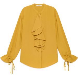 Maliparmi, Dames, Blouses & Shirts, Geel, Maat: XS Poliester,