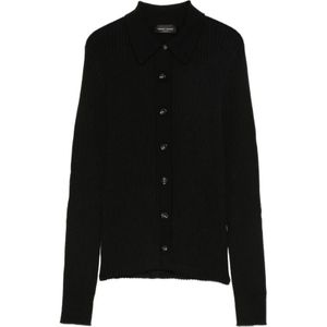 Roberto Collina, Dames, Truien, Zwart, Maat: M Wol,