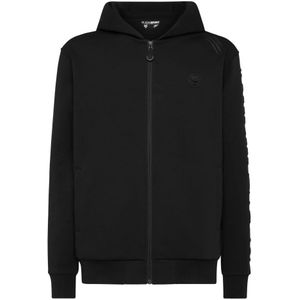 Plein Sport, Heren, Sweatshirts & Hoodies, Zwart, Maat: XS Katoen,