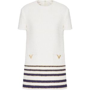 Valentino, Dames, Jurken, Wit, Maat: M Tweed,