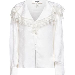 Chloé, Dames, Blouses & Shirts, Wit, Maat: S Zijde,