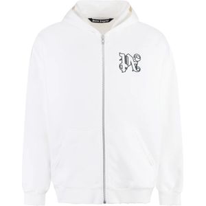 Palm Angels, Heren, Sweatshirts & Hoodies, Wit, Maat: S Katoen,