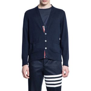 Thom Browne, Heren, Truien, Blauw, Maat: M Katoen,