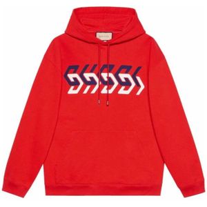 Gucci, Heren, Sweatshirts & Hoodies, Rood, Maat: L Katoen,