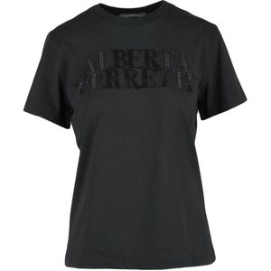 Alberta Ferretti, Dames, Tops, Zwart, Maat: S Katoen,