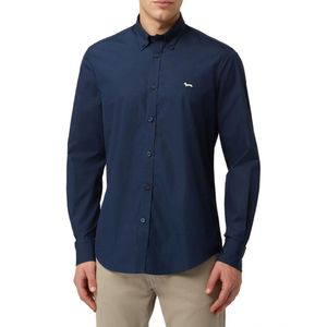 Harmont & Blaine, Heren, Overhemden, Blauw, Maat: S Katoen,