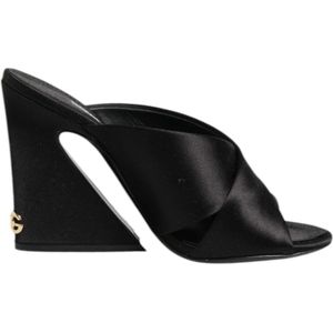 Dolce & Gabbana, Dames, Schoenen, Zwart, Maat: 35 EU Satijn,