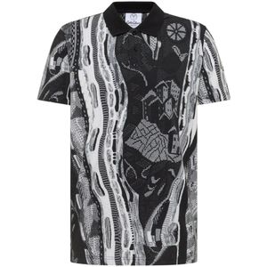 Carlo Colucci - Knitprint Poloshirt - Zwart - Katoen