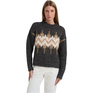 Peserico, Dames, Truien, Grijs, Maat: S Katoen,