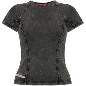 Diesel, Dames, Tops, Grijs, Maat: M Katoen,