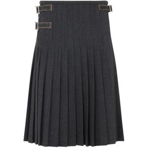Prada, Dames, Rokken, Grijs, Maat: 2XS Wol,