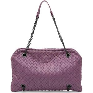 Bottega Veneta Vintage, Dames, Pre-owned, Paars, Maat: ONE Size Tweed,