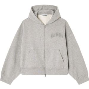 Ganni, Dames, Sweatshirts & Hoodies, Grijs, Maat: M