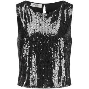 Nicowa - Toskalo - Mouwloze Top - Zwart - Pailletten