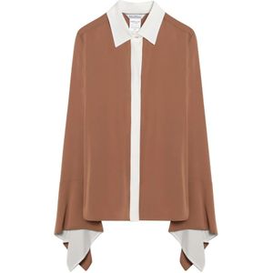 Max Mara, Dames, Blouses & Shirts, Bruin, Maat: S