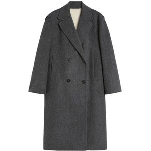 Weekend Max Mara, Dames, Mantels, Grijs, Maat: 3XS Katoen,