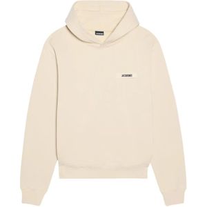 Jacquemus, Heren, Sweatshirts & Hoodies, Beige, Maat: L Katoen,