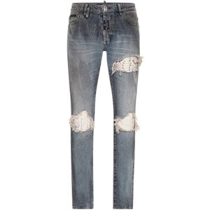 Philipp Plein, Heren, Jeans, Blauw, Maat: W29 Katoen,