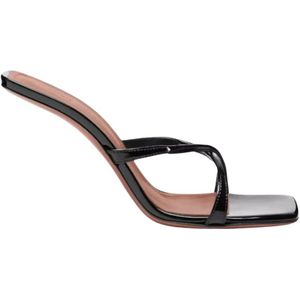 Amina Muaddi, Dames, Schoenen, Zwart, Maat: 38 EU Leer,