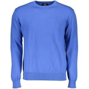 La Martina - Gebreide Trui - Blauw - Katoen - Rondgebreid