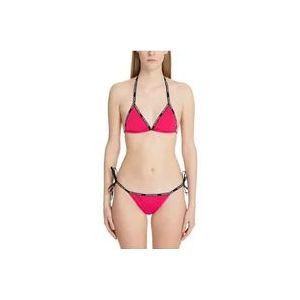 Balmain Logo Bikini met Vetersluiting , Pink , Dames , Maat: XS