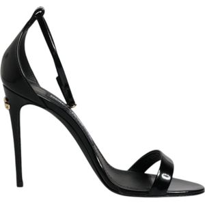 Dolce Gabbana - Keira - Sandalen - Zwart - Satijn - Hakhoogte 11 cm